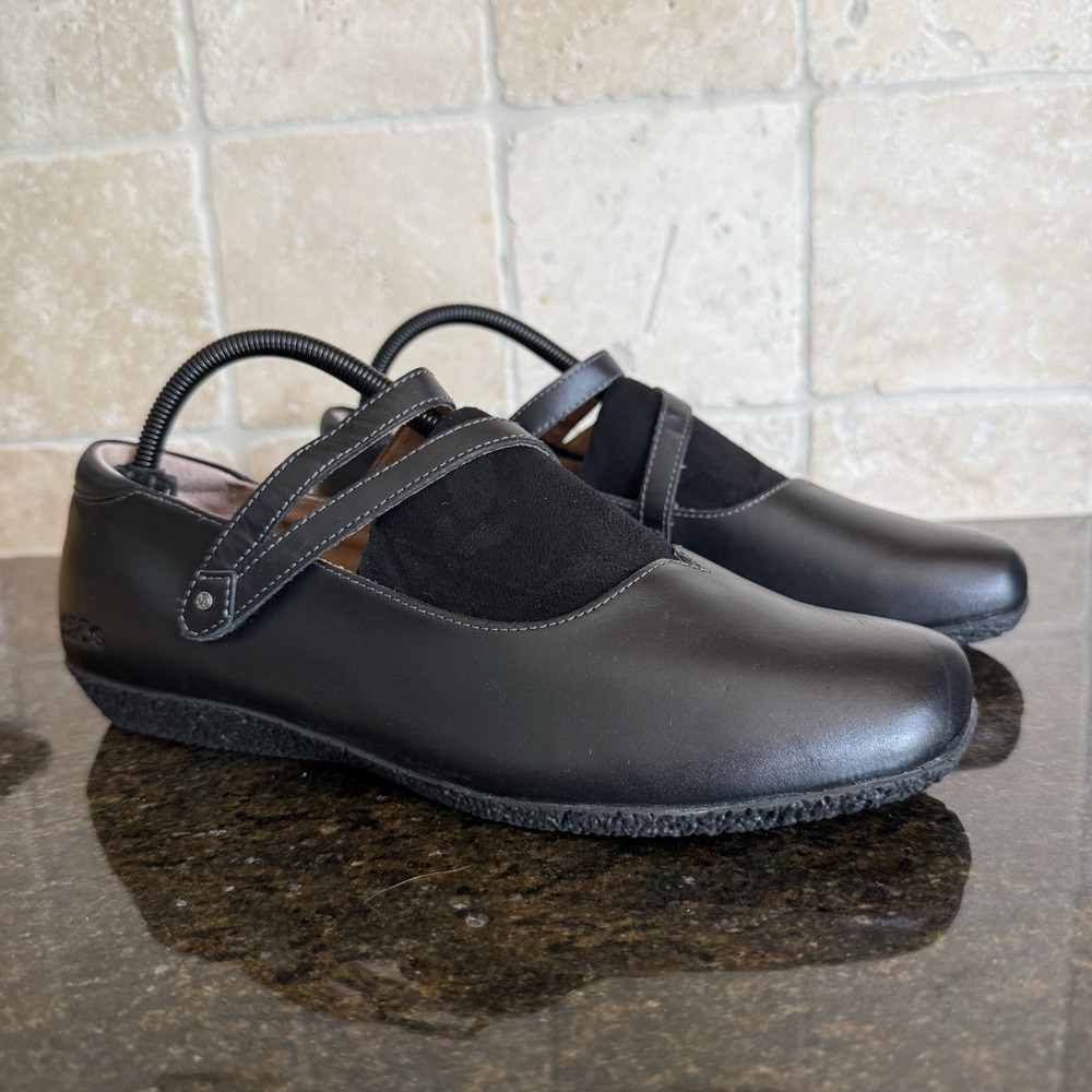 Taos Banter Flats W's 10 Black Leather Arch Support Comfort Mary Jane